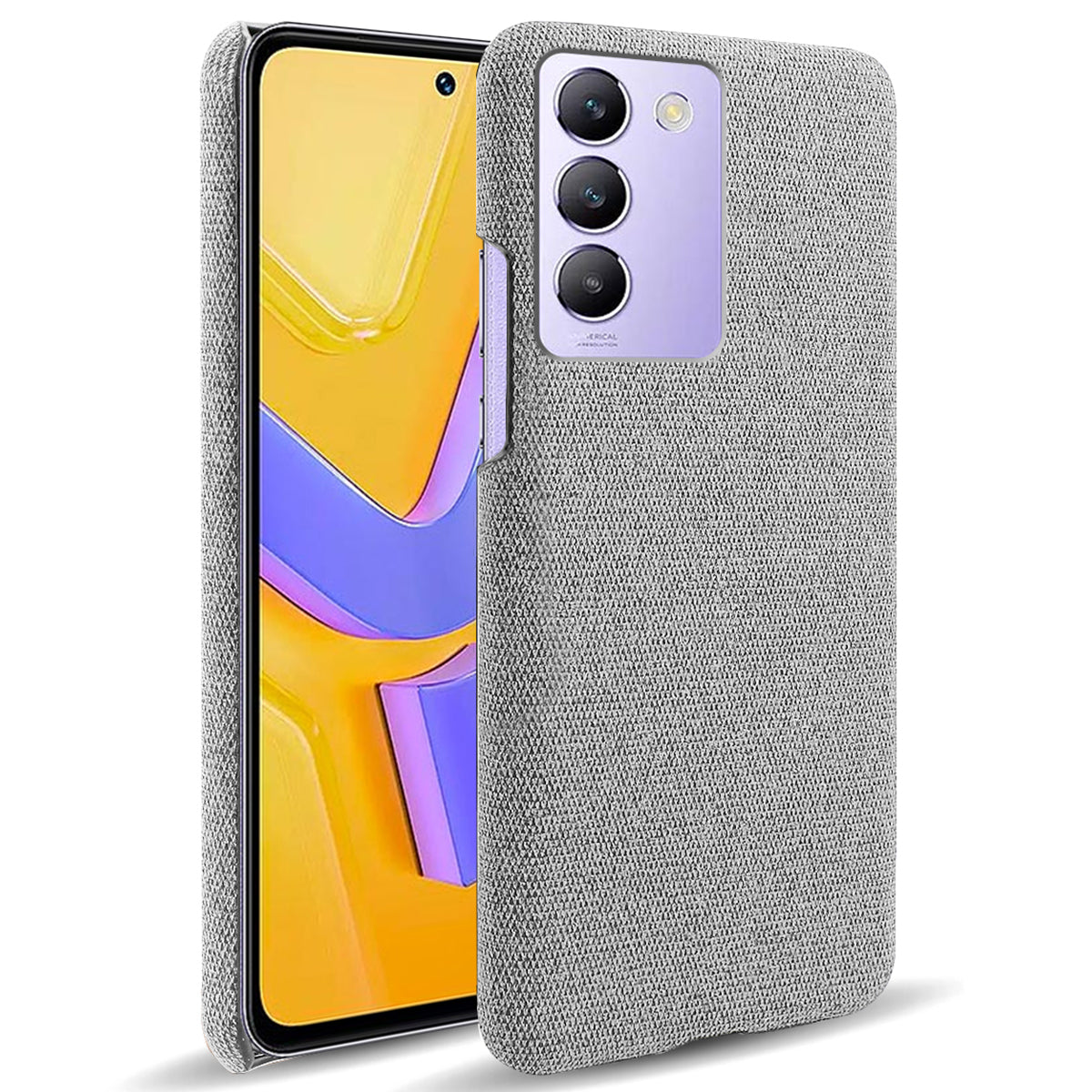 For vivo Y100 5G (Indonesia) / Y200e 5G Case Cloth+PC Anti-Fall Slim Phone Cover For vivo Y100 5G (Indonesia) / Y200e 5G Case Cloth+PC Anti-Fall Slim Phone Cover